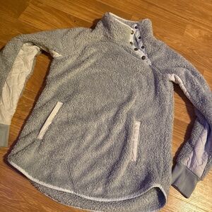 Southern Tide Light Gray Fleece Pullover